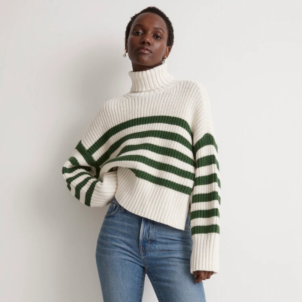 NWOT Madewell Wide Rib Turtleneck Sweater
